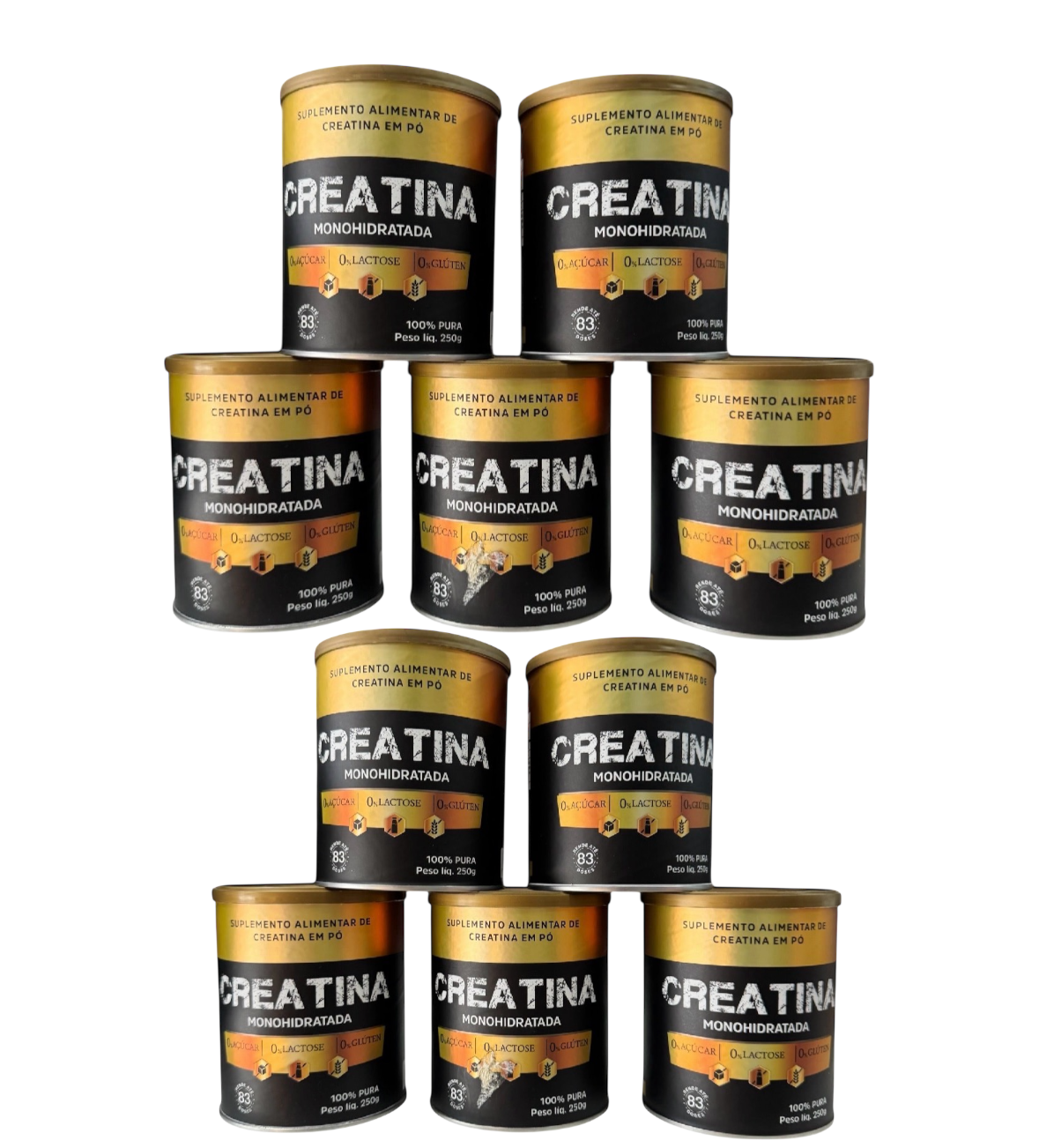 KIT X10 creatina lata 250g pura