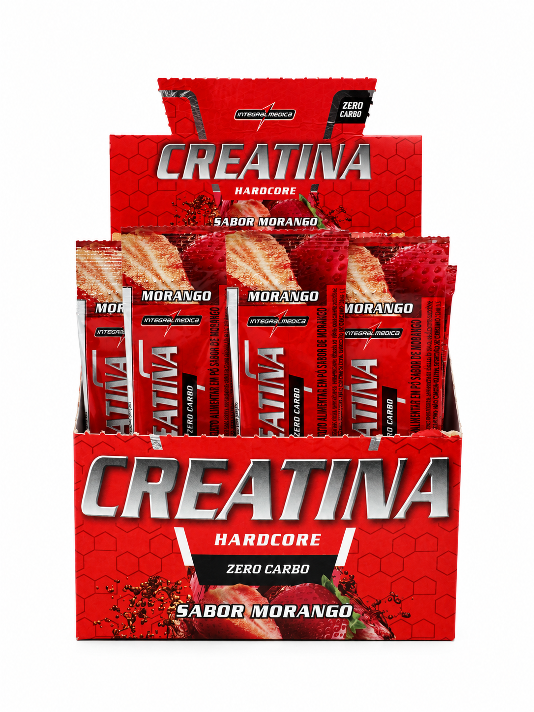 Creatina hardcore caja con 30 sobres de 3g