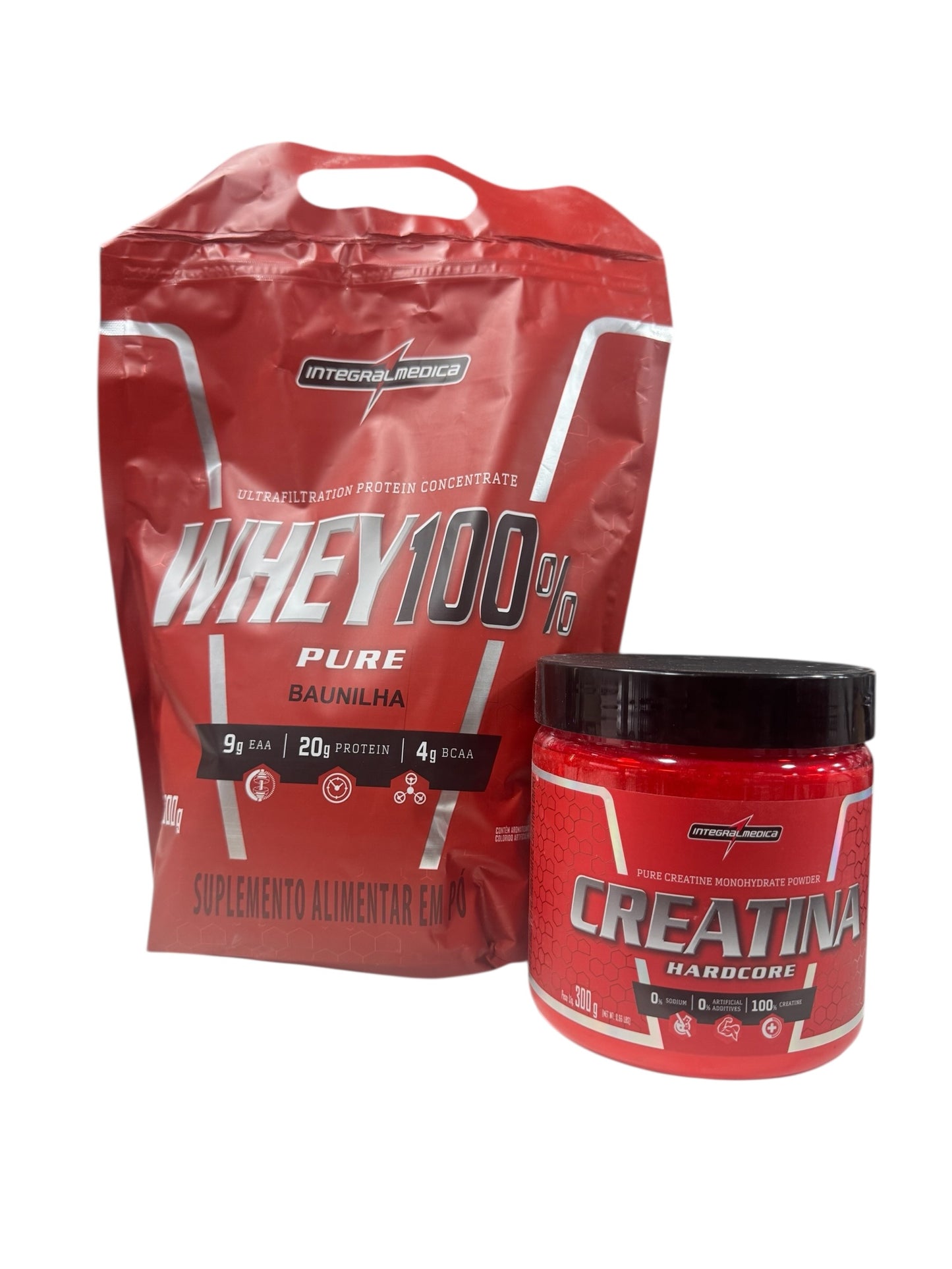 KIT WHEY 100% + CREATINA HARDCORE 300g