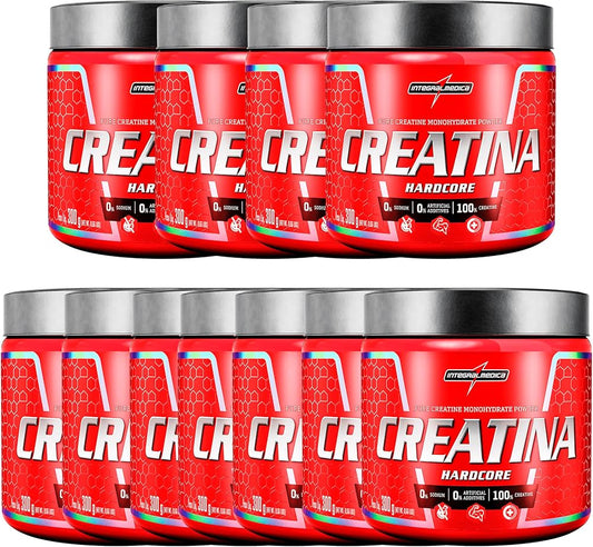 KIT x10 creatina hardcore integral médica 300g