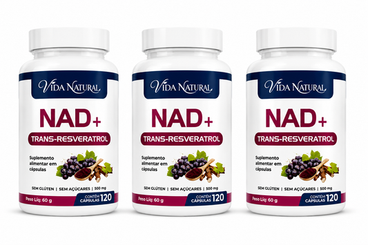 Kit x3 NAD + resveratrol 360 cápsulas